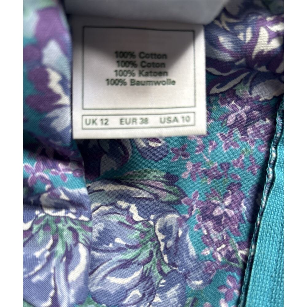 Laura Ashley Vintage Cotton Floral Dress Womens US 10 Colorful 80s Cottagecore - Picture 9 of 10